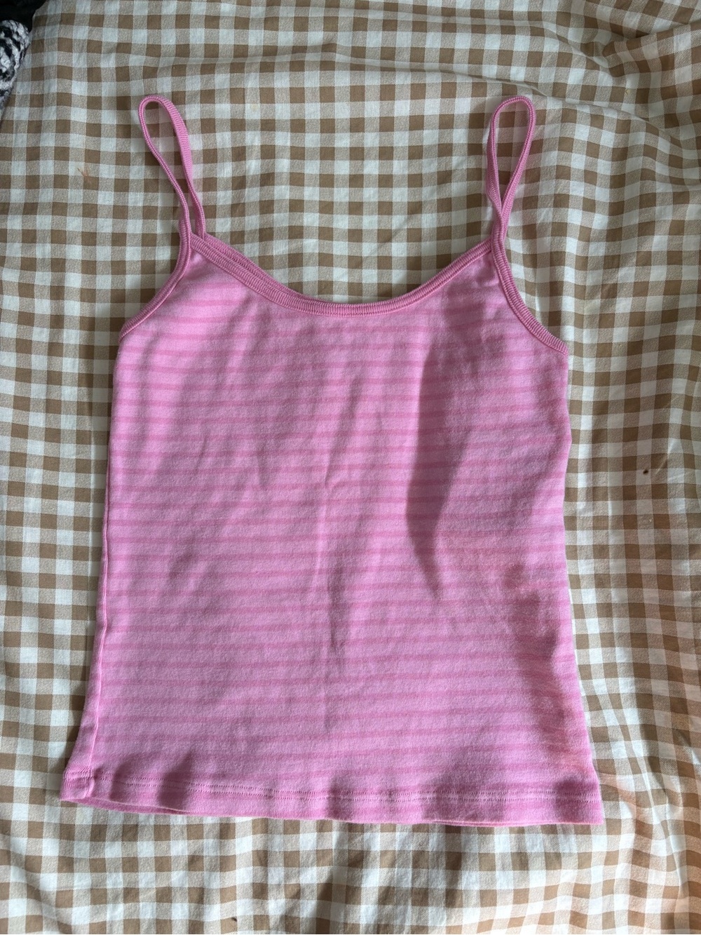 Brandy Melville Pink Striped Strap Tank